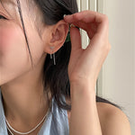 C廠-925銀針蝴蝶結耳釘女小眾獨特高級感鏈條流蘇耳環輕奢新款耳飾「EH-2960」24.06-1