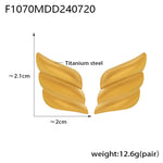 B廠-歐美跨境熱銷滴油翅膀耳釘幾何方形鈦鋼鍍18k金輕奢時尚潮流耳飾「F1568-F1070」24.07-4