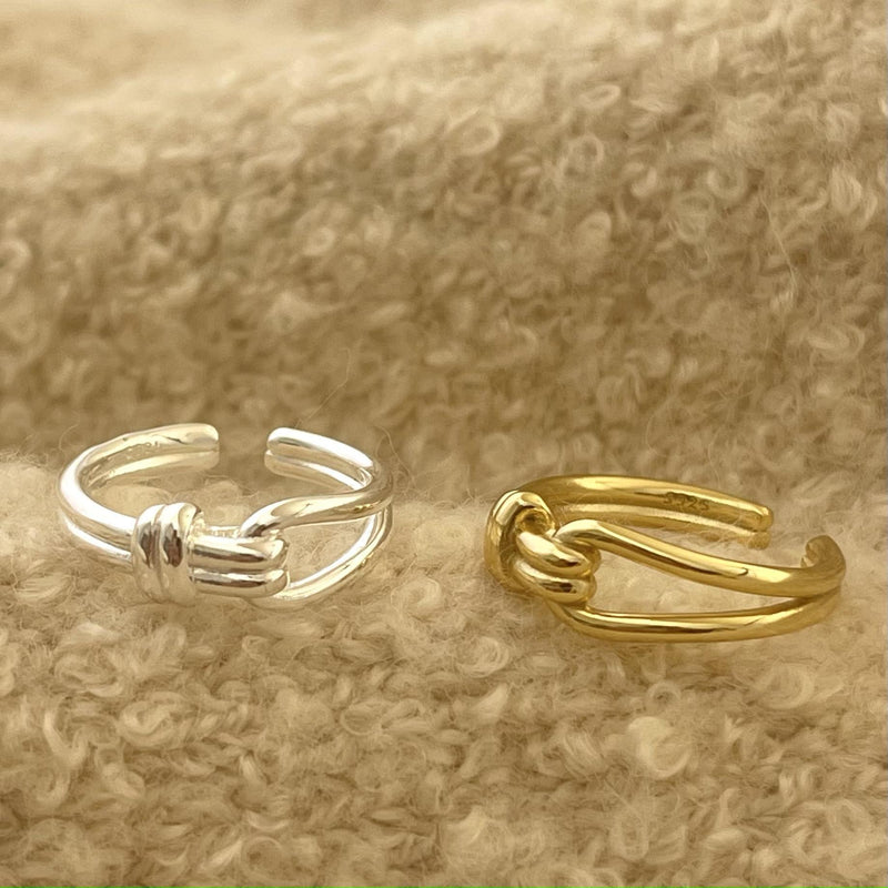 F廠-韓國韓版飾品925純銀打結戒指簡約小紅書INS戒指指環首飾「J1841」23.05-4 - 安蘋飾品批發