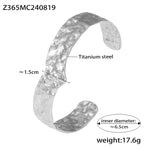 B廠-歐美氣質新款開口岩溶手鐲鈦鋼PVD鍍18k真金不規則精緻首飾品批發「Z365」24.08-5