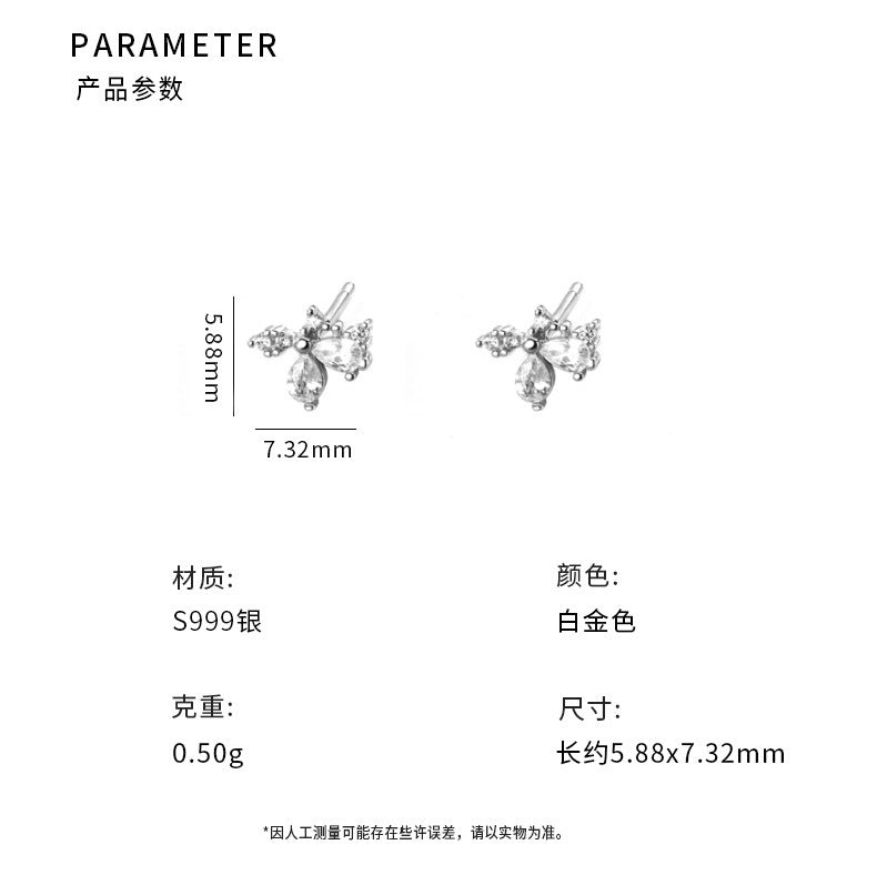 D廠-S999足銀鋯石耳環甜美個性秋冬精緻百搭日常通勤新款耳飾批發「YC3950E」24.12-2