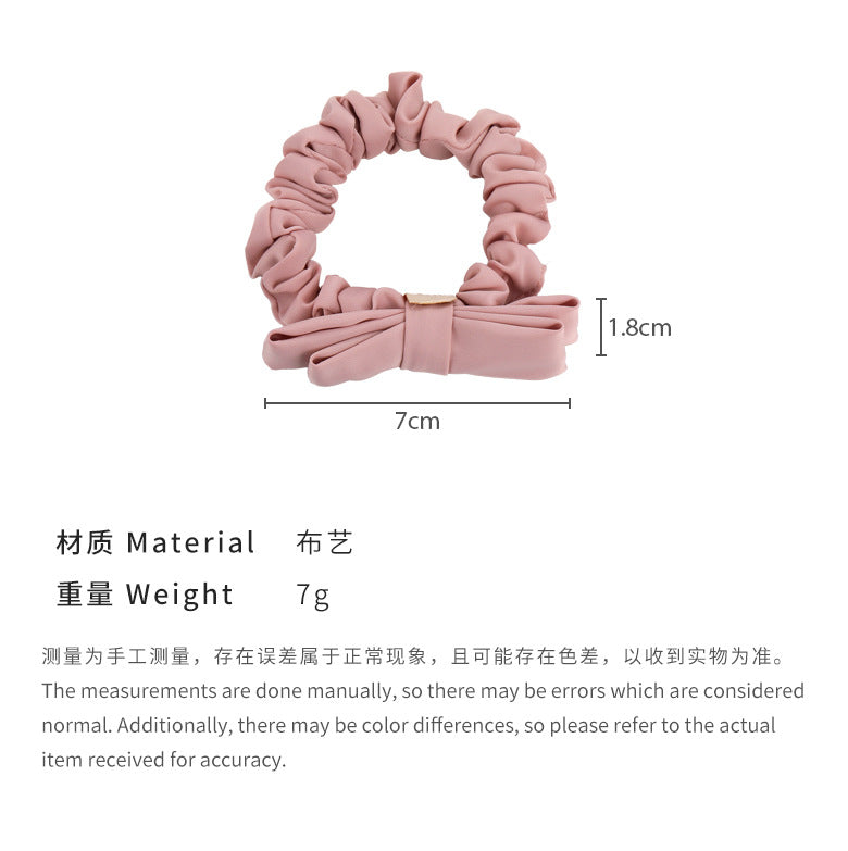 E廠-甜妹奶油色蝴蝶結髮繩小腸髮圈基礎百搭皮筋頭繩雙馬尾少女髮飾品「25623」25.01-3