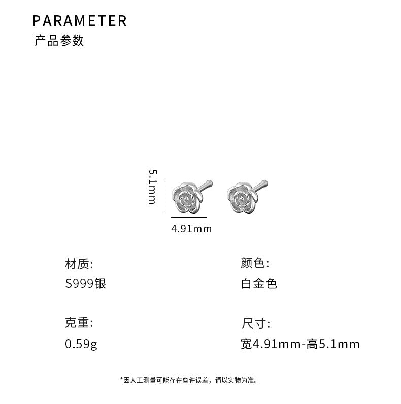 D廠-S999足銀花朵耳環小清新甜美文藝風可愛氣質養耳洞耳飾批發「YC10241E」24.08-2