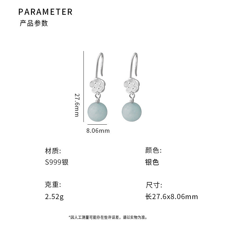 D廠-S999足銀花朵耳鉤甜美新款新中式復古極簡高級感養耳洞耳飾批發「YC7359E_1」25.01-1