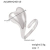 B廠-跨境歐美風光面愛心纏繞開口戒指小眾不規則設計鈦鋼鍍18k金飾品「A168」24.07-4