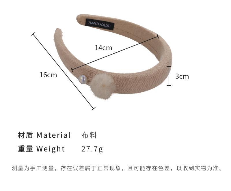 E廠-復古珍珠毛球頭箍女高級感氣質高顱頂壓髮頭箍秋冬新款時尚頭飾品「24558」23.12-1 - 安蘋飾品批發