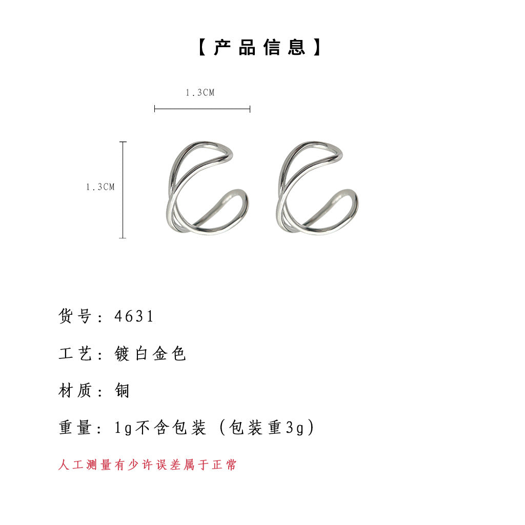 A廠-簡約通勤百搭耳骨夾個性ins無耳洞可戴工廠貨源耳飾耳夾批發「4631」24.08-1