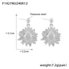 B廠-歐美跨境氣質耳墜輕奢風誇張金色向日葵女網紅太陽花鈦鋼鍍金耳環「F1427」24.08-5
