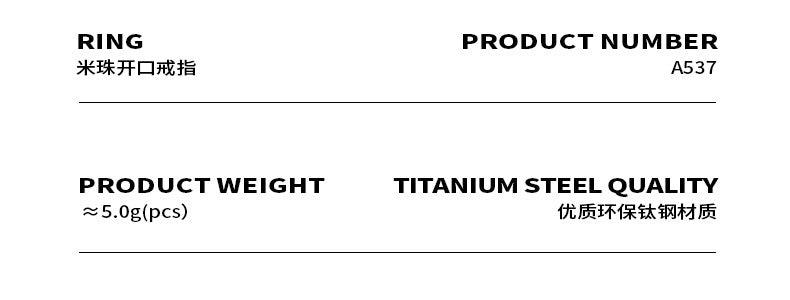 B廠-金屬風鈦鋼18k金朋克嘻哈米珠開口戒指小眾設計不掉色指環女「A537」23.08-4 - 安蘋飾品批發