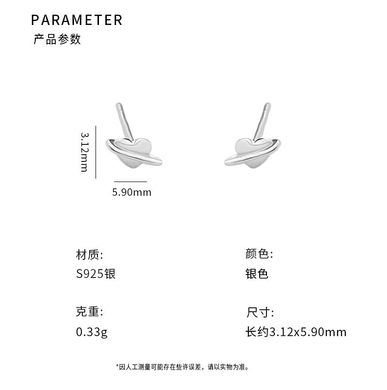 D廠-S999足銀愛心星球耳環小清新甜美文藝可愛溫柔風小眾耳飾批發「YC10122E」25.01-1