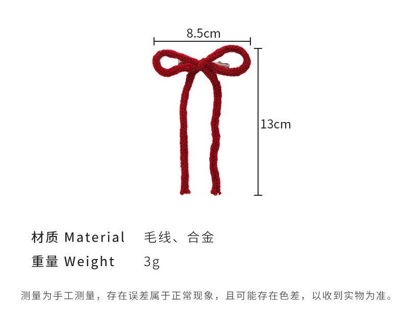 E廠-新年氛圍感紅色蝴蝶結髮夾女小夾子髮卡雙馬尾鴨嘴夾髮飾秋冬頭飾「24713」23.12-5 - 安蘋飾品批發