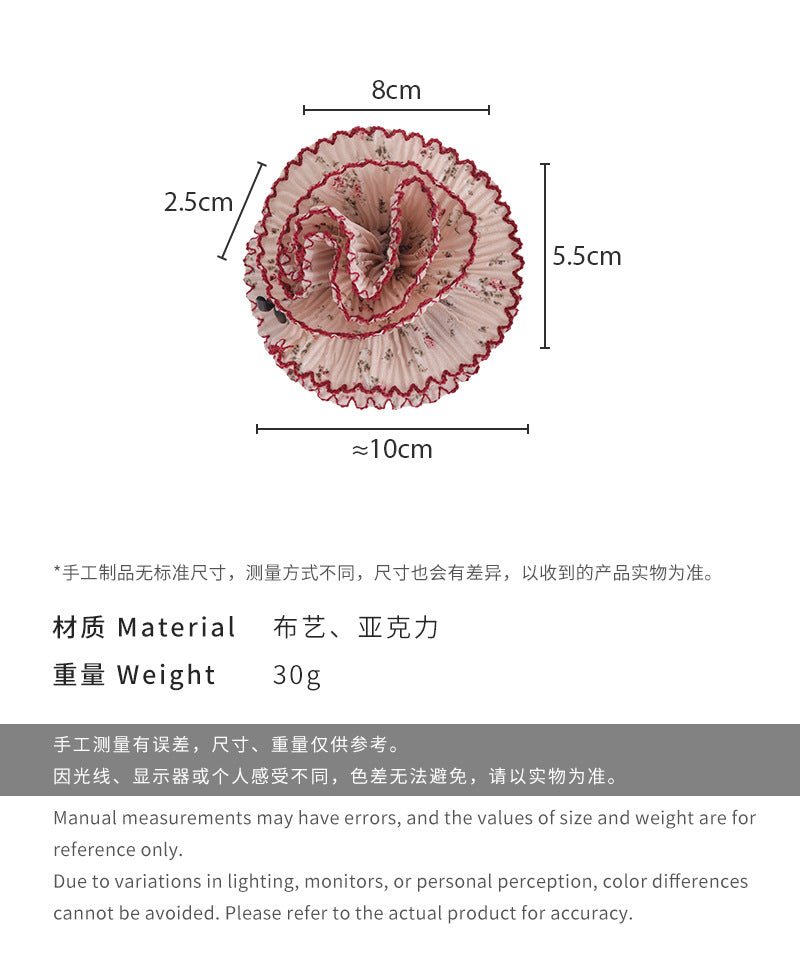 E廠-超仙褶皺花朵抓夾早春新款髮抓鯊魚夾法式高級感盤髮夾子髮飾頭飾「26659」25.03-3