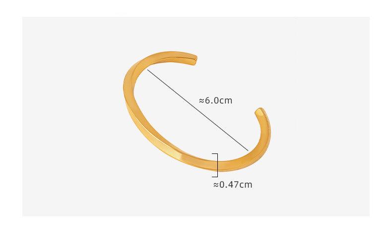 B廠-新中式港風復古扭結開口幾何手鐲鈦鋼18k金不掉色小眾飾品鐲子女「Z311」23.11-2 - 安蘋飾品批發