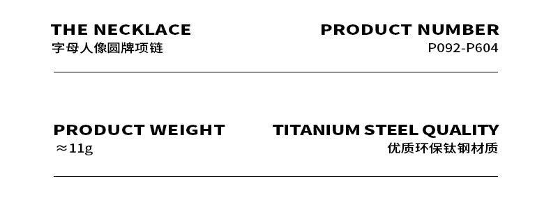 B廠-幾何雙層鏈條OT扣圓牌橢圓牌吊墜氣質項鍊頸鏈女生鈦鋼「P092-P604」23.07-4 - 安蘋飾品批發