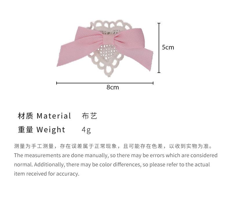 E廠-春季新款愛心蝴蝶結髮夾女韓版韓式小清新甜美風蕾絲側邊夾瀏海夾「24979」24.03-3 - 安蘋飾品批發