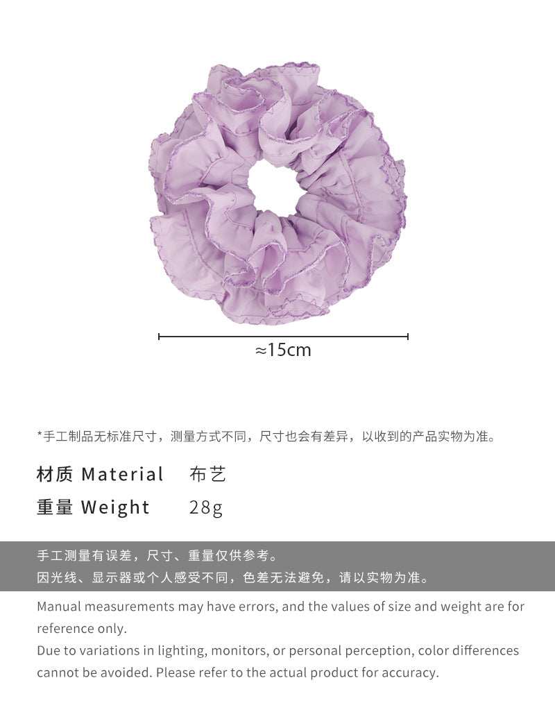 E廠-法式重工紫色褶皺大腸髮圈復古高級感芭蕾風氣質扎髮頭繩新款髮飾「26667」25.03-3