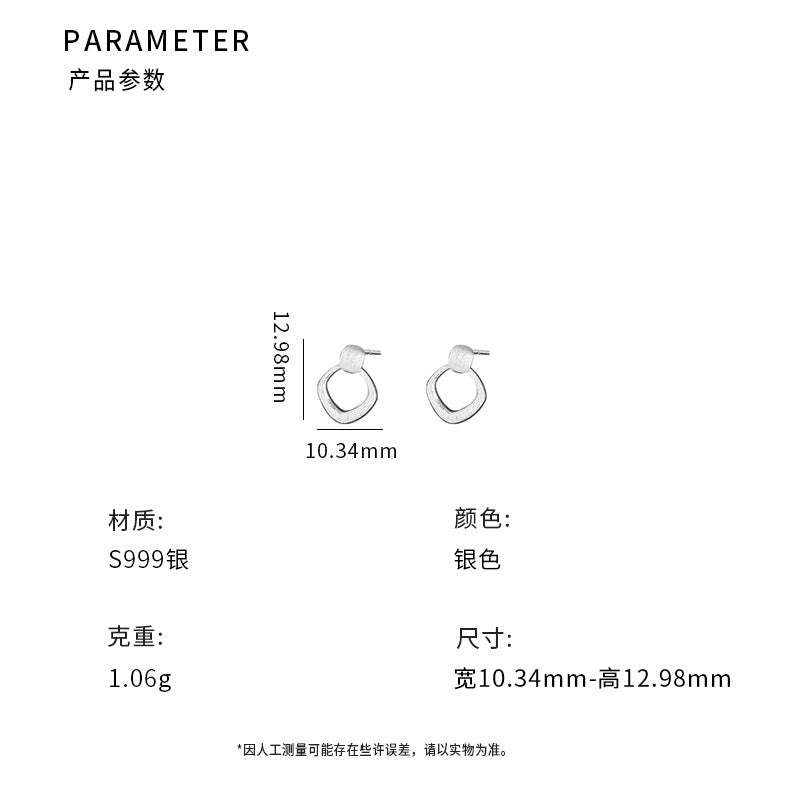 D廠-S999足銀簡約拉絲菱形耳環女小眾高級設計感2024新品耳飾批發「YC7983E」24.06-4