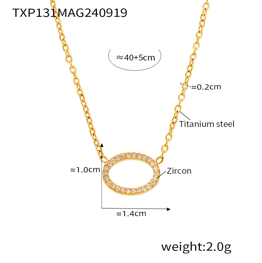 B廠-法式精緻圓環鋯石鈦鋼戒指手鍊項鍊18k鍍金輕奢氣質小眾套裝「TXP131-TXE131-TXA131」24.09-4