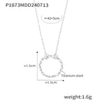 B廠-韓版簡約幾何元素圓環吊墜Y形流蘇頸鏈可疊戴冷淡風鈦鋼鍍金頸飾「P1873-P1874」24.07-3