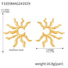 B廠-熱賣新款太陽花誇張耳環不鏽鋼PVD電鍍保色流行時髦耳飾品「F1659」24.11-1