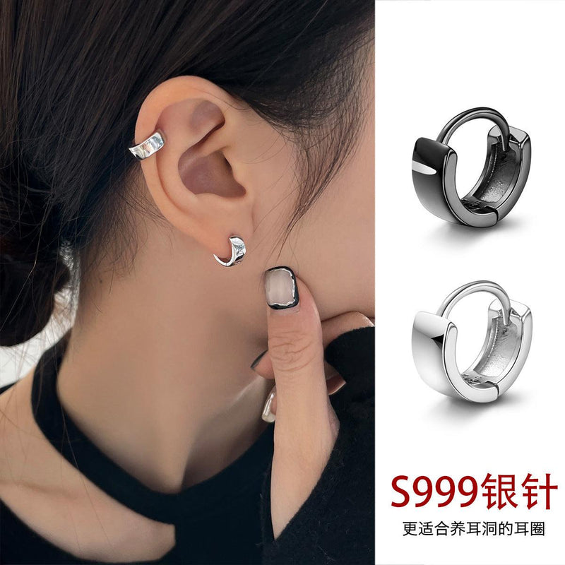 C廠-999銀針耳扣小眾設計感高級小巧簡約個性耳骨環百搭日常新款「EH-2186」23.05-3 - 安蘋飾品批發