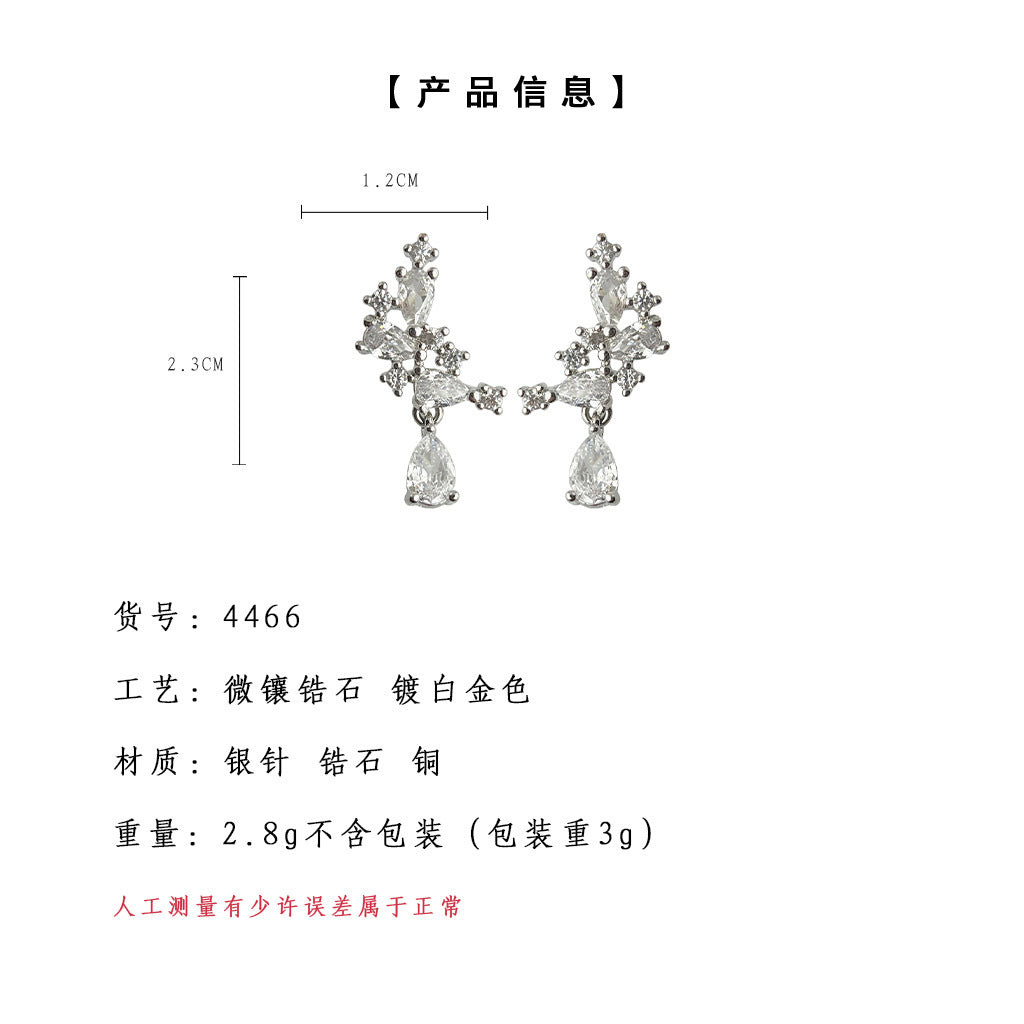 A廠-小眾設計師款微鑲鋯石實物很閃~個性ins網紅創意耳環夏日新耳環「4466」24.08-1