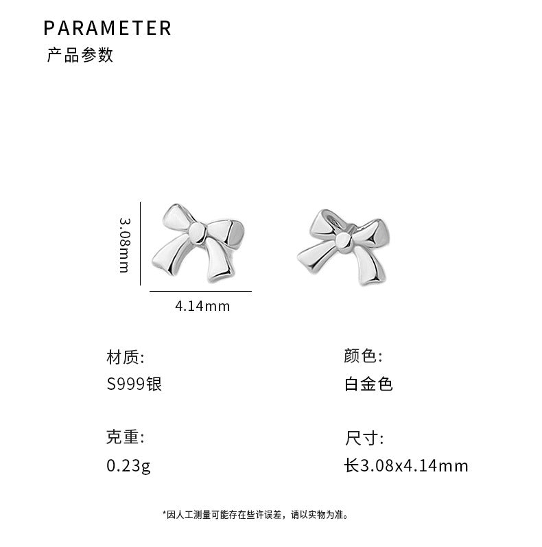 D廠-S999足銀蝴蝶結耳環小清新甜美溫柔文藝可愛氣質設計耳飾「YC8621E」25.02-2