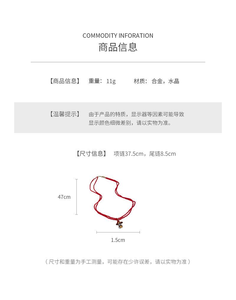 A廠-新中式滴油金屬財神水晶項鍊國潮時尚鎖骨鏈復古氣質項鍊「N5279」24.01-4 - 安蘋飾品批發