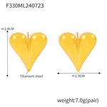B廠-赫本風鑲鑽桃心耳環耳釘時尚簡約不鏽鋼電鍍18K金愛心耳飾「F030」24.12-4