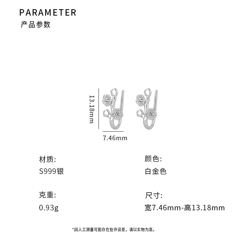 D廠-S999足銀個性風高級設計感梅花耳鉤女2024新品爆款耳環「YC10193E」24.06-3