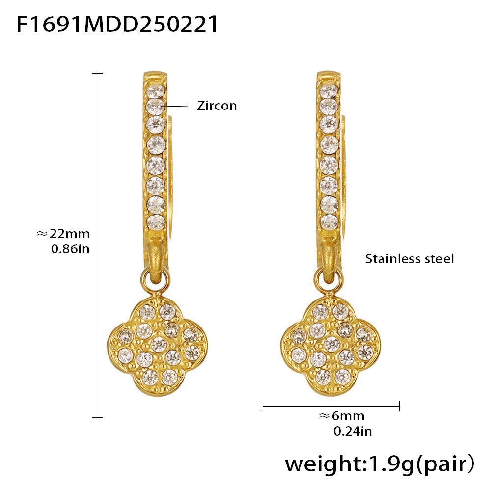 B廠-18K金星星月亮鑲鋯石耳扣耳圈耳環INS時尚潮流個性耳飾批發「F1686-F1694」25.02-3