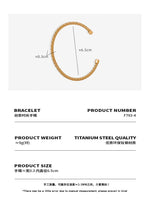 B廠-跨境熱賣創意開口手鐲多層次設計扭轉紋理鈦鋼鍍金鐲子女飾品「Z161」23.12-3 - 安蘋飾品批發