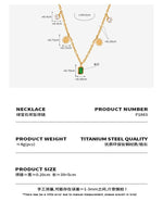 B廠-新款輕奢個性小眾設計鈦鋼鍍金綠寶石鑲鋯石吊墜項鍊高級感飾品女「P1883」23.12-5 - 安蘋飾品批發