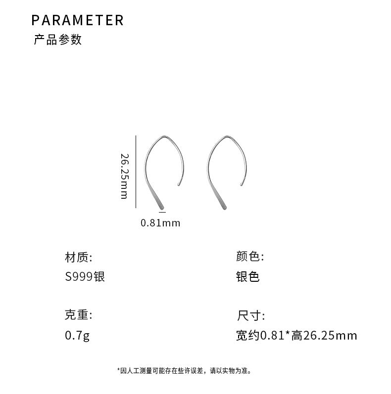 D廠-S999足銀簡約線耳環女氣質冷淡小眾設計高級感通勤耳環批發「YC10395E」24.09-1