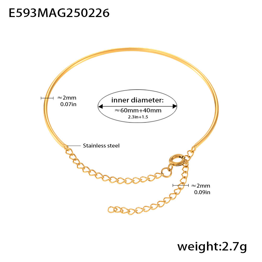 B廠-極細線圈手鍊小眾時尚ins風手圈不鏽鋼PVD電鍍真金首飾現貨「E593」25.03-1