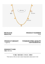 B廠-ins小方牌吊墜鑲嵌鋯石設計鈦鋼項鍊西太后百搭個性氣質鎖骨鏈女「P378」23.12-3 - 安蘋飾品批發