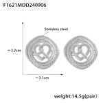B廠-復古肌理愛心扭扭結耳環歐美小眾設計感新款鏤空不鏽鋼輕奢耳釘「F1621」24.09-3