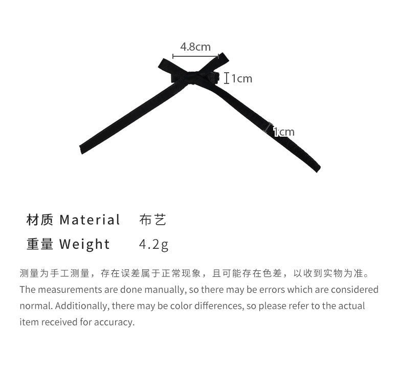 E廠-亮絲布藝芭蕾風蝴蝶結系帶鴨嘴夾新款側邊夾氣質優雅精緻髮飾頭飾「25534」24.06-1