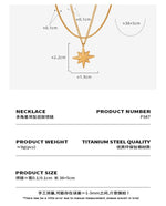 B廠-chic風八芒星吊墜鎖骨鏈ins雙層鏈條疊戴風設計鈦鋼百搭項鍊飾品「P387」23.12-3 - 安蘋飾品批發