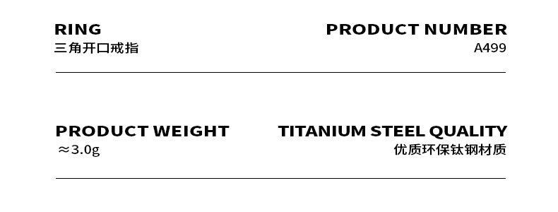 B廠-法式時尚百搭潮流三角形開口戒指女生小眾鈦鋼電鍍18K金指環新品「A499」23.06-4 - 安蘋飾品批發