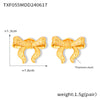 B廠-韓版輕奢風蝴蝶結耳環耳釘小眾線條設計感氣質不鏽鋼鍍真金「F134」24.12-4