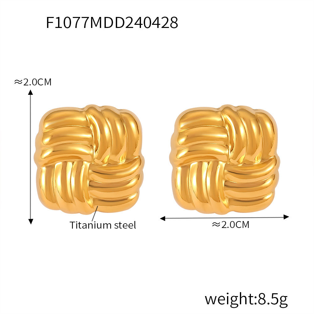 B廠-歐美明星網紅同款耳環時髦鈦鋼粗圈簡約設計感百搭潮時尚C型耳飾「F1076-8」24.05-1