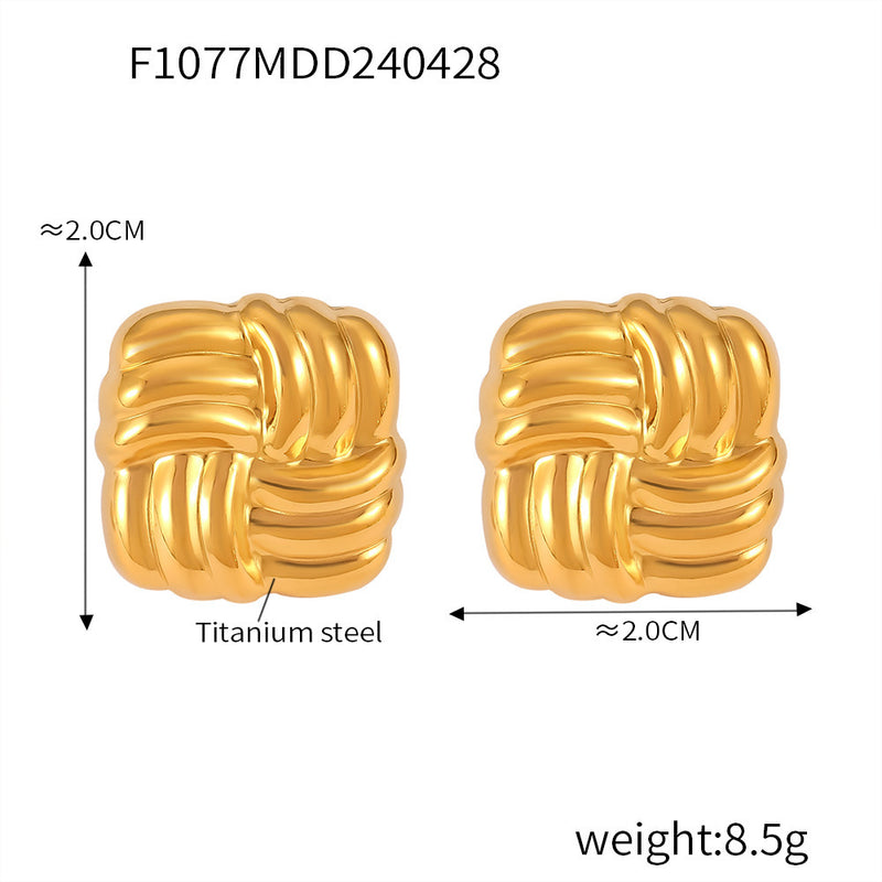 B廠-歐美明星網紅同款耳環時髦鈦鋼粗圈簡約設計感百搭潮時尚C型耳飾「F1076-8」24.05-1