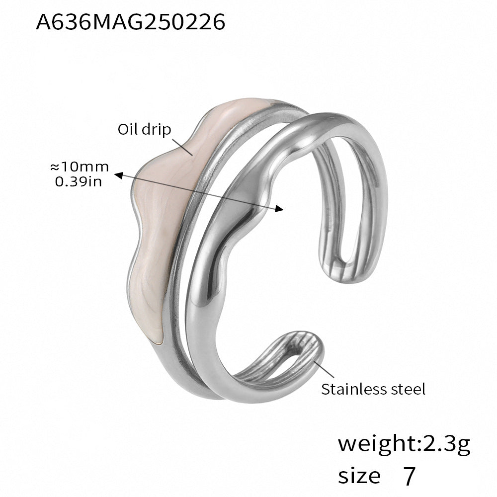 B廠-ins冷淡風指環個性設計不鏽鋼PVD電鍍18K真金時尚潮流戒指「A006」25.03-2