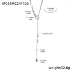 B廠-不鏽鋼NK側身多層抽拉水滴毛衣鏈真空電鍍18K金飾品可調節「M053」24.11-5