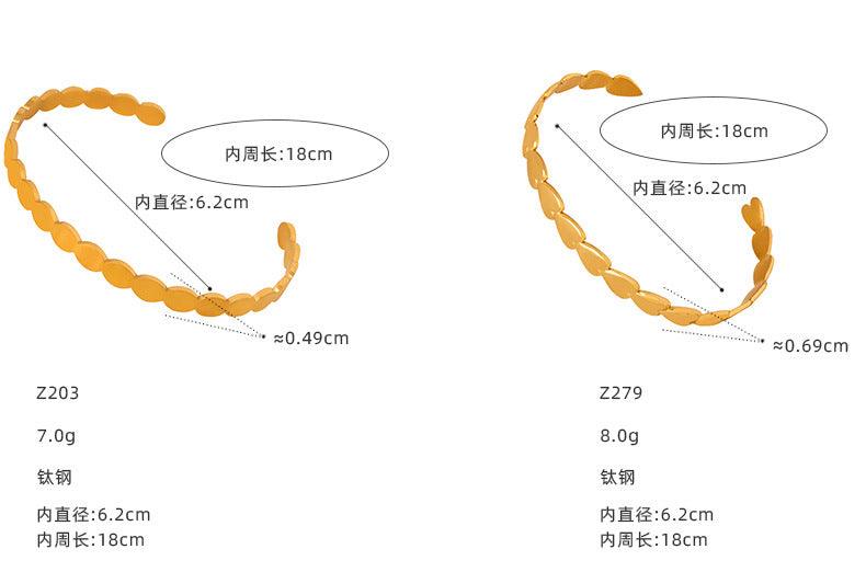 B廠-嘻哈線條美式金屬圓形愛心多種形狀開口手飾品鈦鋼流行飾品手鐲「Z203-Z279-83」23.07-2 - 安蘋飾品批發