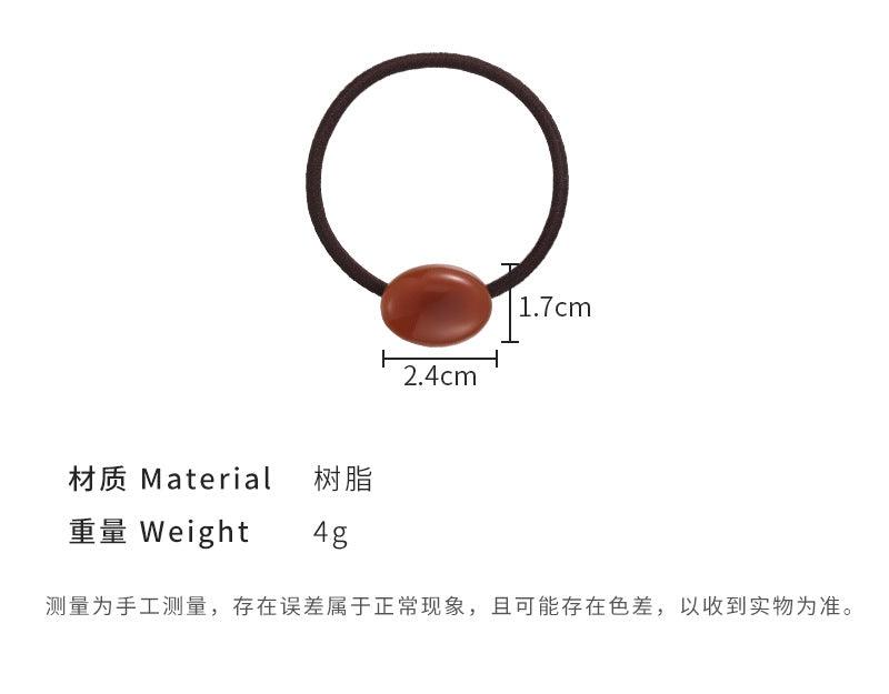 E廠-早春新款 奶油色系可愛橢圓豆豆髮圈高馬尾髮繩氣質丸子頭盤髮繩「24823」24.02-1 - 安蘋飾品批發