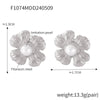 B廠-法式復古小眾花朵耳環鑲嵌貝珠女耳釘小香風輕奢鈦鋼鍍金飾品批發「F1074-F1522」24.05-3