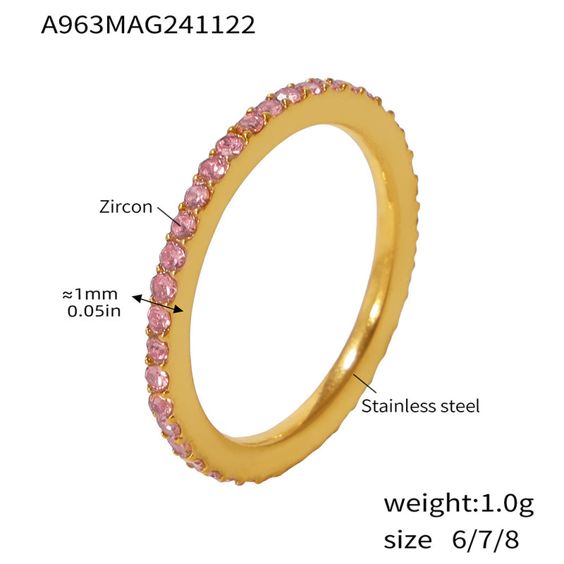 B廠-1.5mm超細滿鑽鋯石戒指小眾情侶對戒PVD鍍18K金「A963」24.11-5