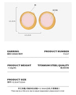 B廠-法式休閒風個性精緻氣質耳環圓盤鑲仿貝殼銅材質耳釘小眾耳飾「F1117」23.12-3 - 安蘋飾品批發